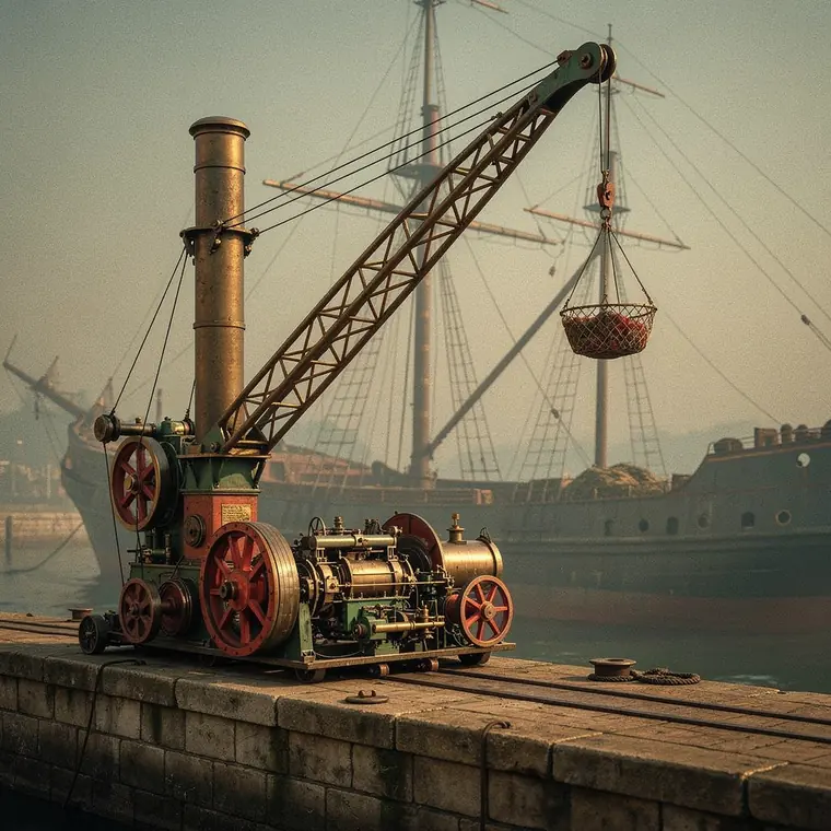 Steam Crane, 1850, Harbour Crane