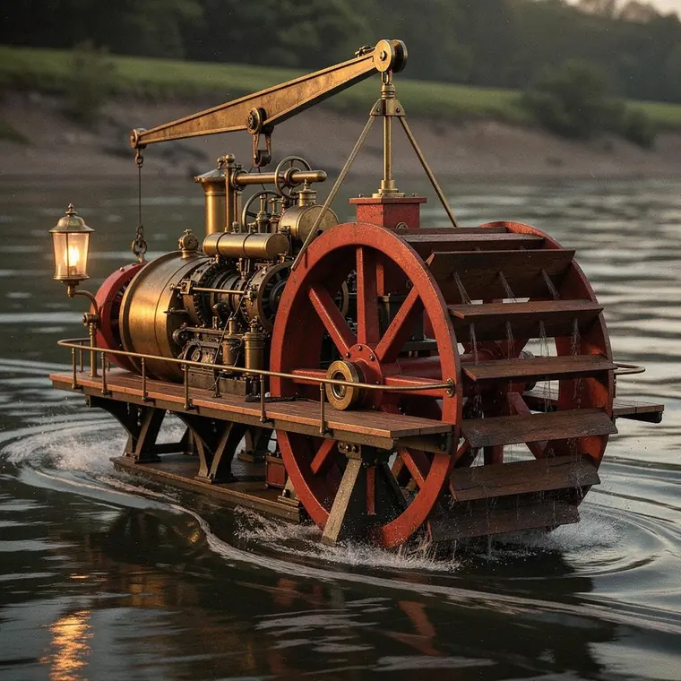 Paddle Wheeler, 1810, River Steamer