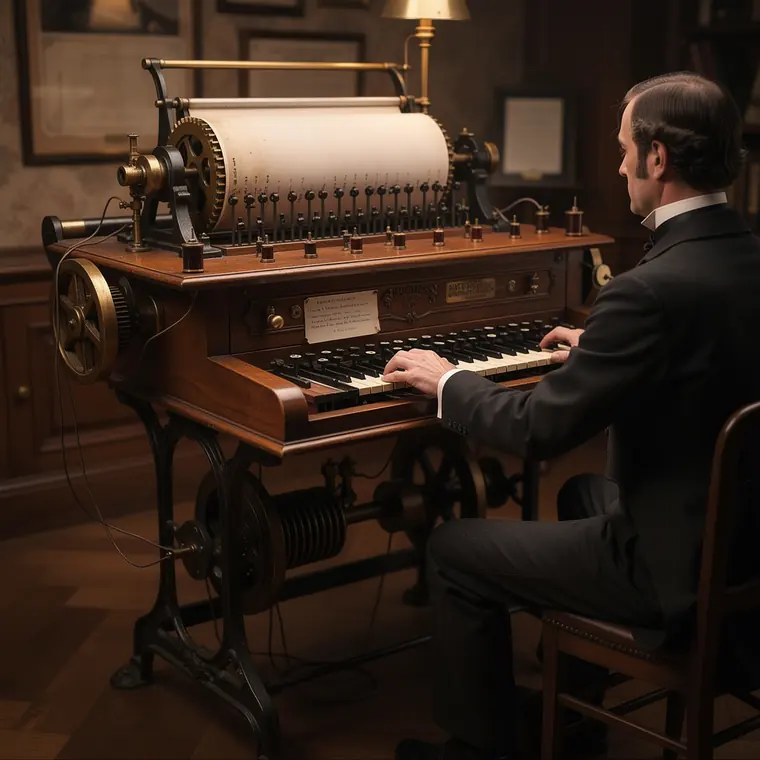 Hughes Type Printer, 1855, Printing Telegraph