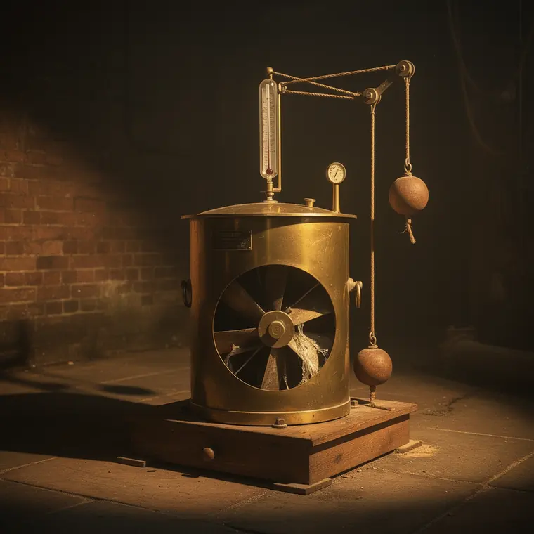 Joule Paddle Wheel, 1845, Falling Weight Apparatus