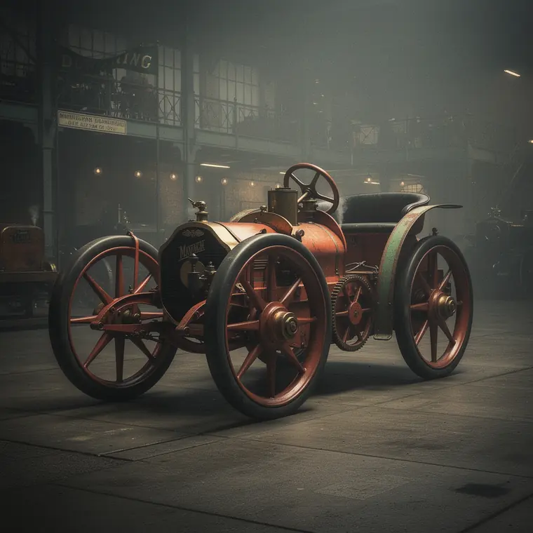 Maybach Stahlradwagen, 1889, Steel Wheeled Motor Car