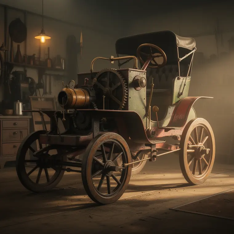 Duryea Motor Wagon, 1893, Petrol Buggy with Friction Drive