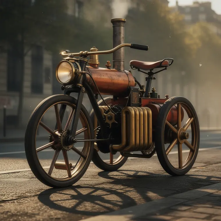 Serpollet Dampfdreirad, 1888, Steam Tricycle with Flash Boiler