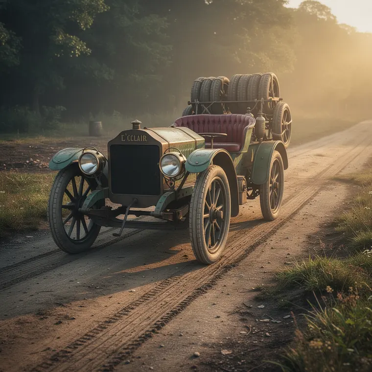 L'Eclair, 1895, Racing Car with Pneumatic Tyres