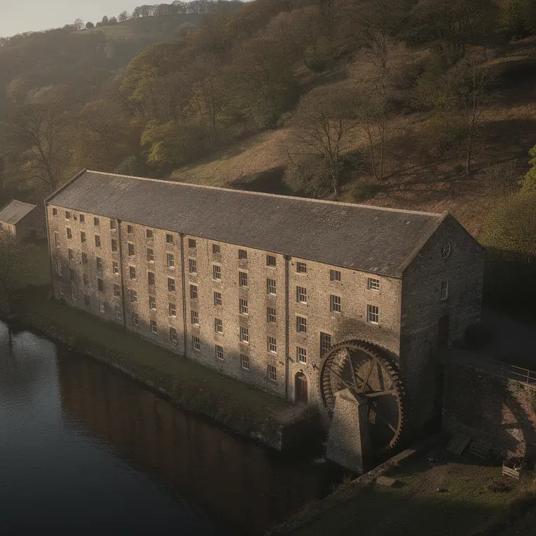 Cromford Mill, 1771, Water Powered Spinning Mill