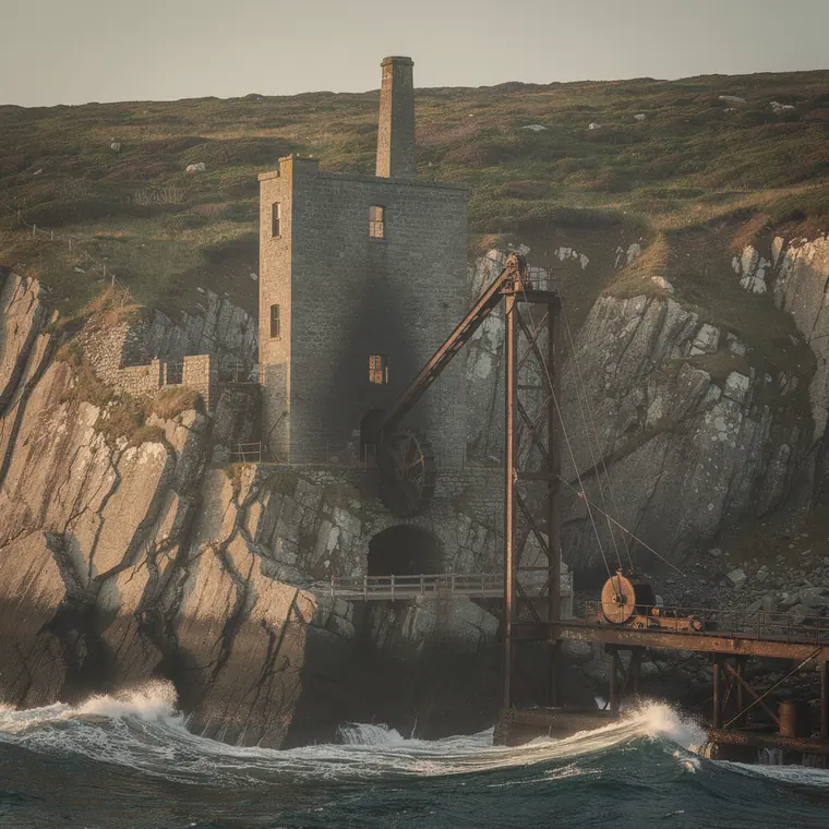Crowns Engine Houses, 1835, Cornish Engine House on the Cliff