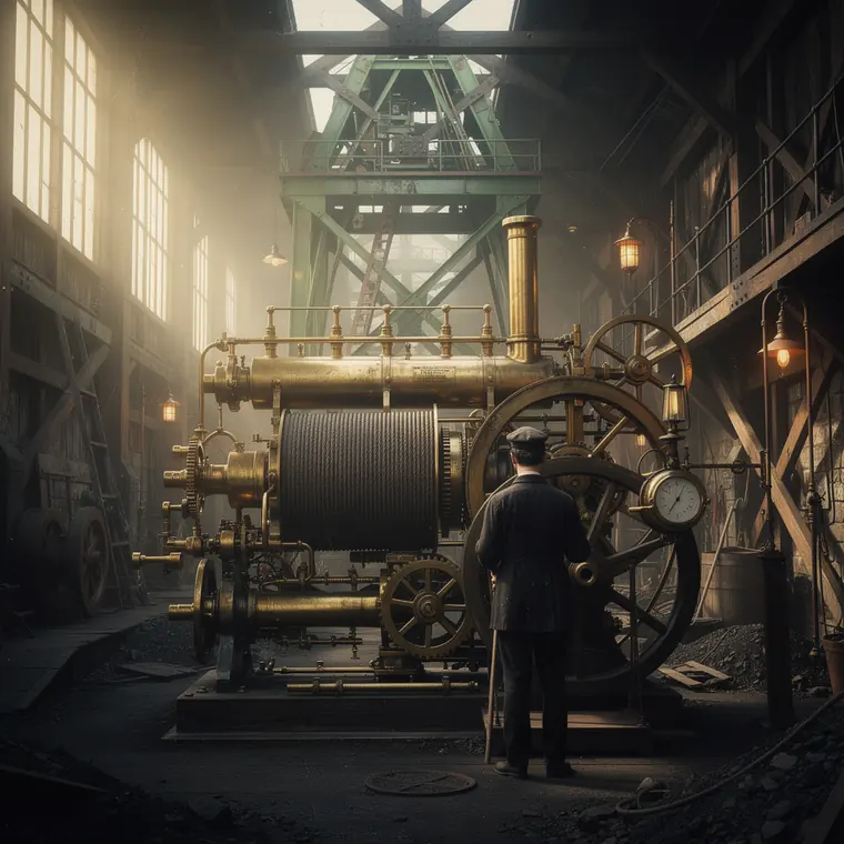 Zwillingsdampffoerdermaschine Hannover, 1893, Twin Steam Winding Engine