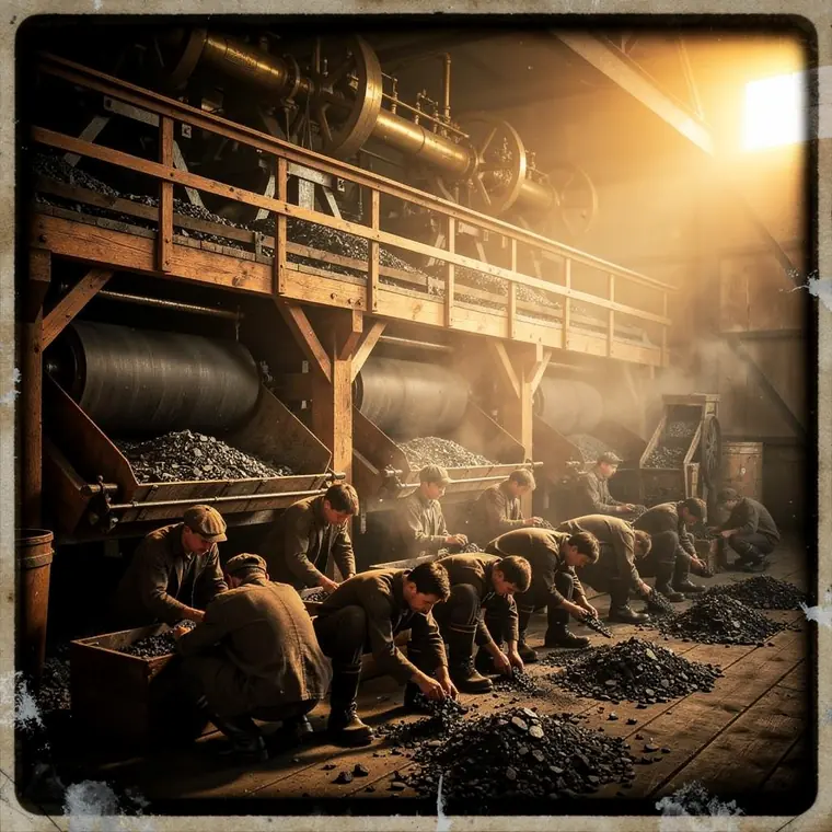 Breaker Boys, 1890, Coal Breaker with Women Pickers