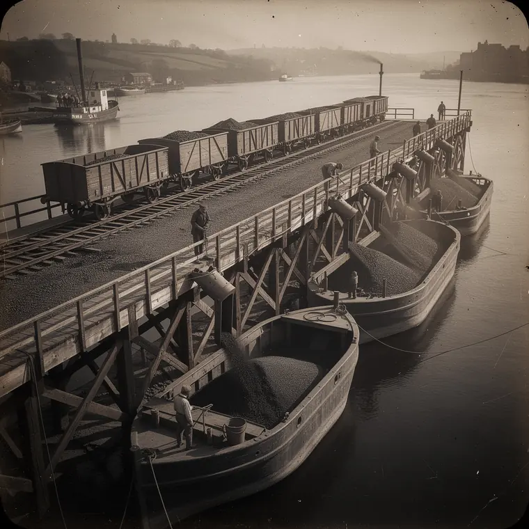 Dunston Staiths, 1893, Timber Loading Bridge