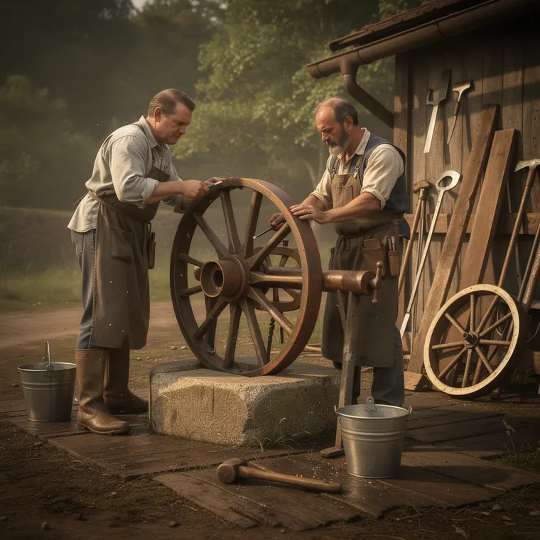 The Wheelwright's Tyre, 1820, Wheelwright's Shop