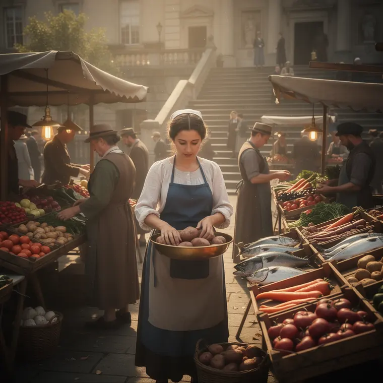 Market Day, 1870, Market Day