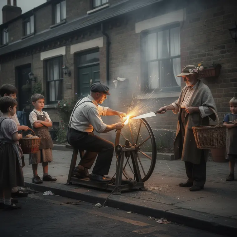 The Knife Grinder, 1875, Street Trading