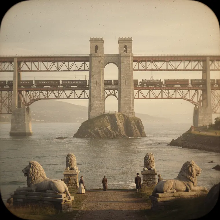 Britannia Bridge, 1850, Wrought Iron Tubular Girder
