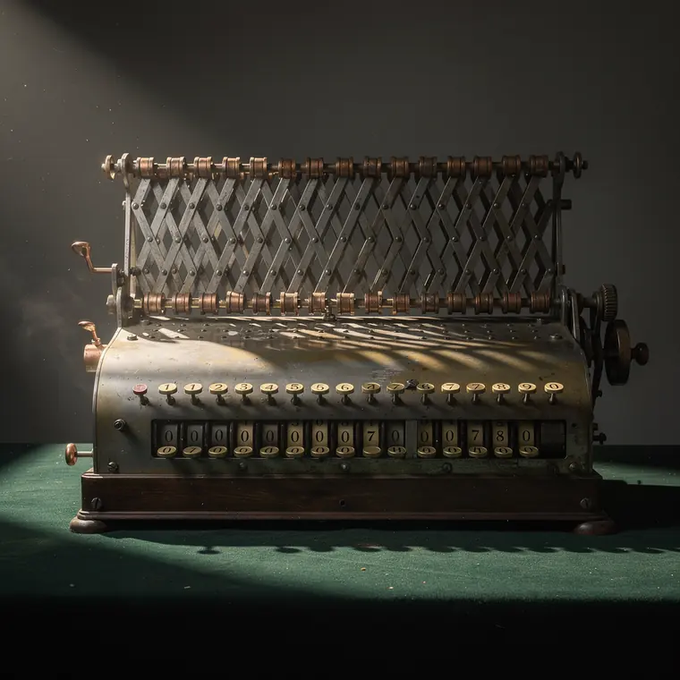 Selling's Calculating Machine, 1886, Lazy-Tongs Linkage