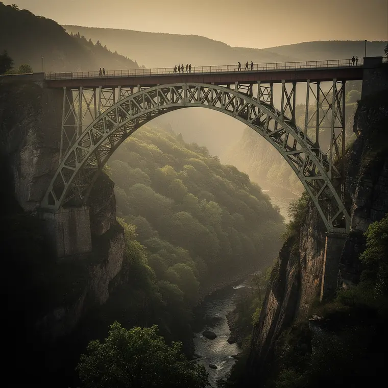 Viaduc de Garabit, 1884, Wrought Iron Crescent Arch