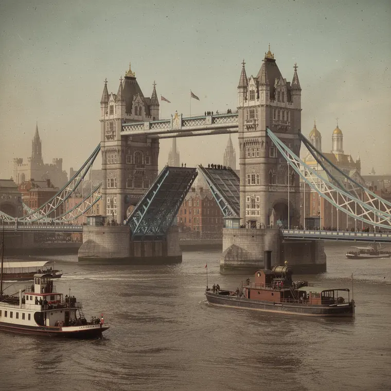 Tower Bridge, 1894, Steel Truss Bascule Bridge