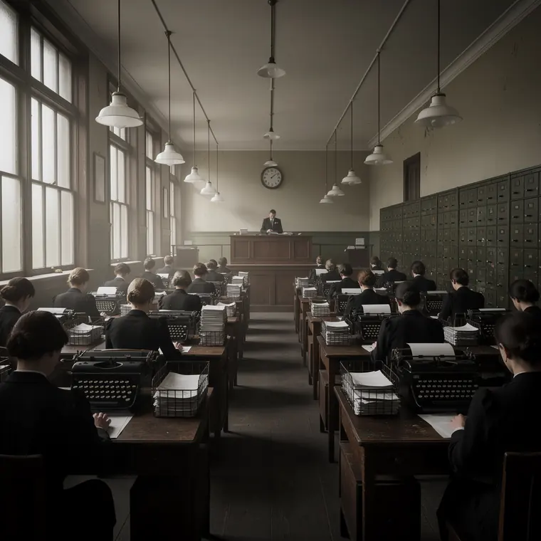 The Typing Pool, 1920, Clerical Labour
