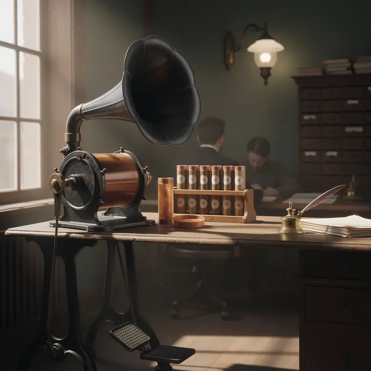 Edison Business Phonograph, 1888, Wax Cylinder Dictation