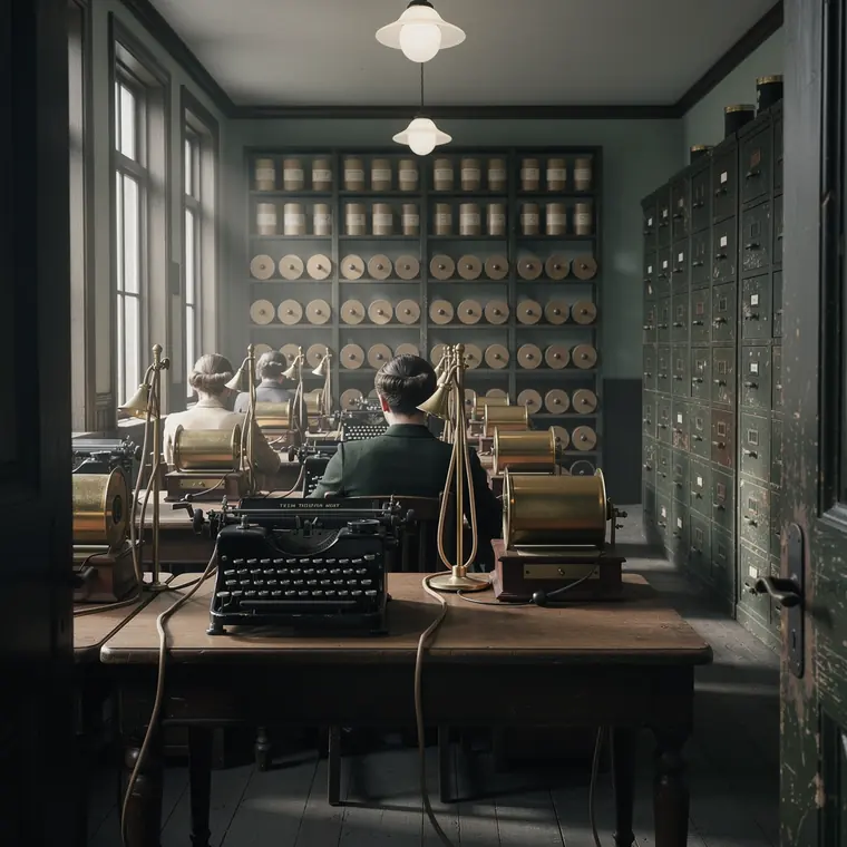 The Transcribing Room, 1925, Cylinder Transcription