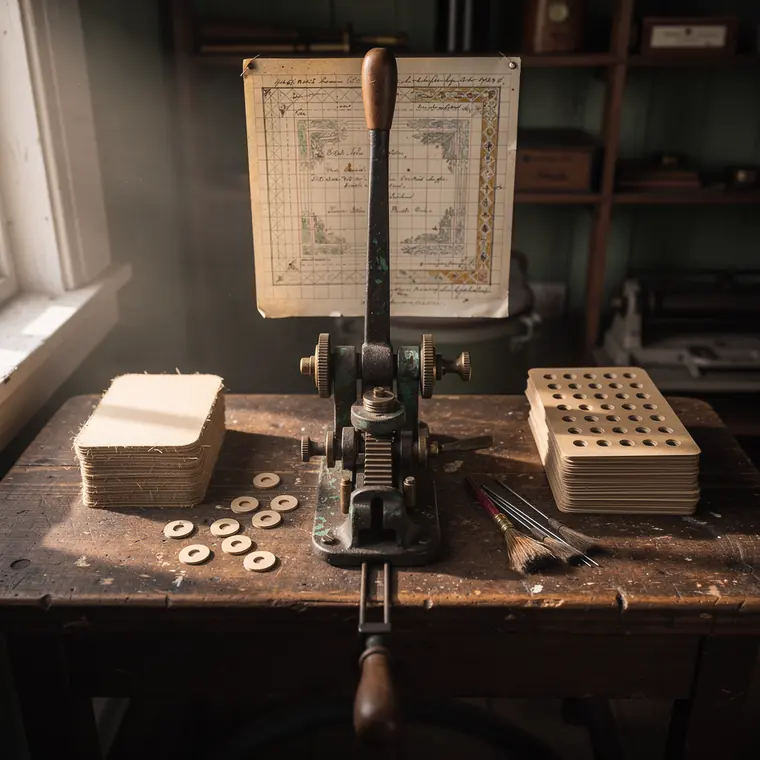 The Card Cutting Bench, 1820, Card Punching