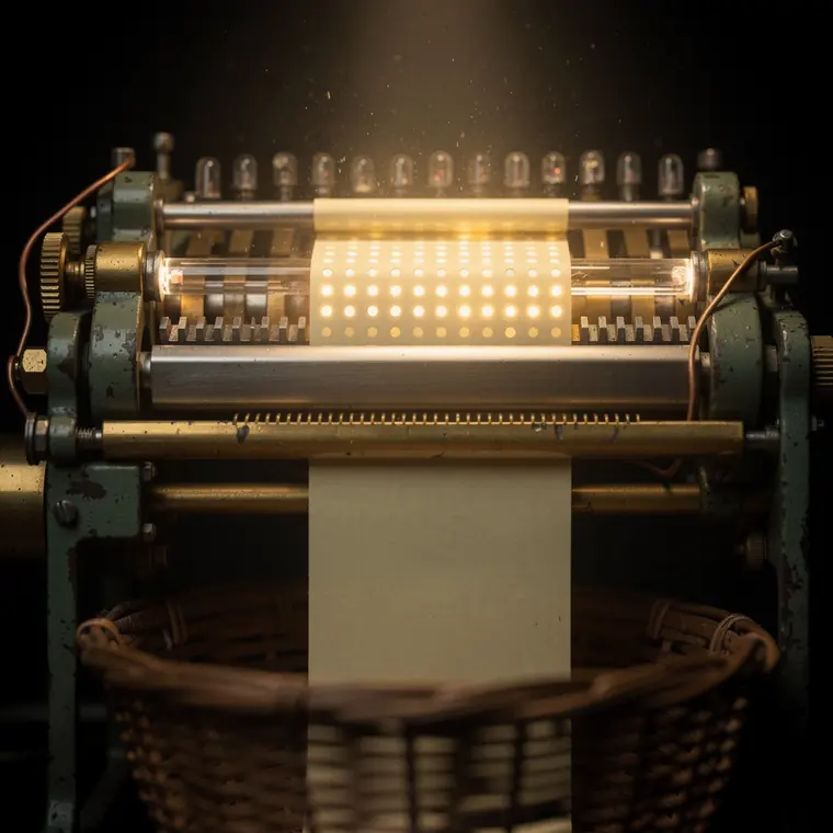 Paper Tape Reader, 1950, Perforated Tape