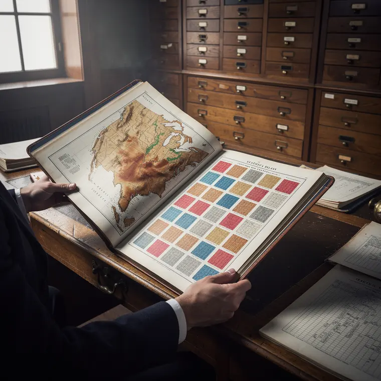 The Statistical Atlas, 1874, Chromolithographed Statistical Maps