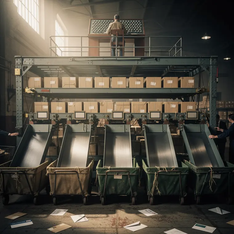 The Parcel Sorting Machine, 1959, Keyed Conveyor Parcel Sorter
