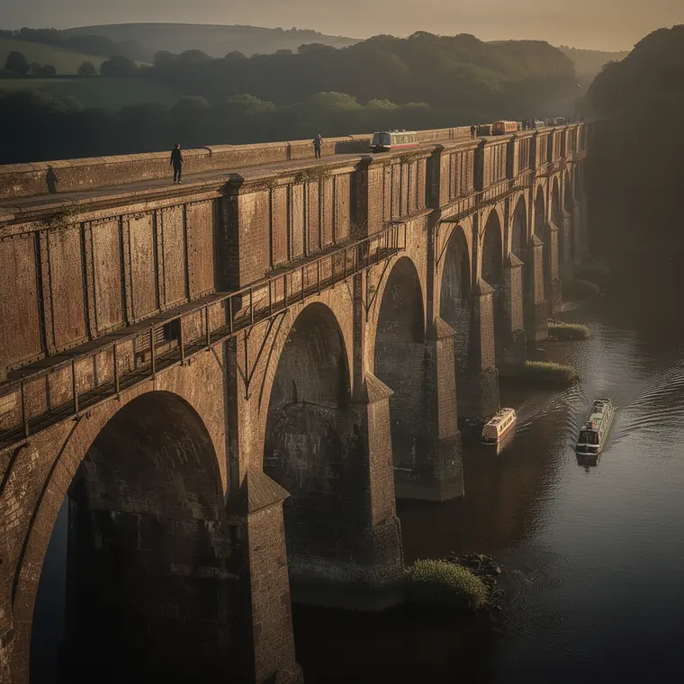 Pontcysyllte Aqueduct, 1805, Cast Iron Trough Aqueduct