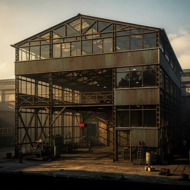Sheerness Boat Store, 1860, Rolled Iron Frame Construction