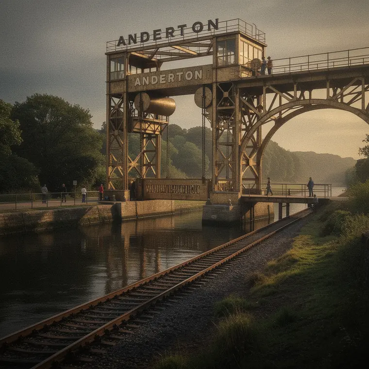 Anderton Boat Lift, 1875, Hydraulic Iron Boat Lift